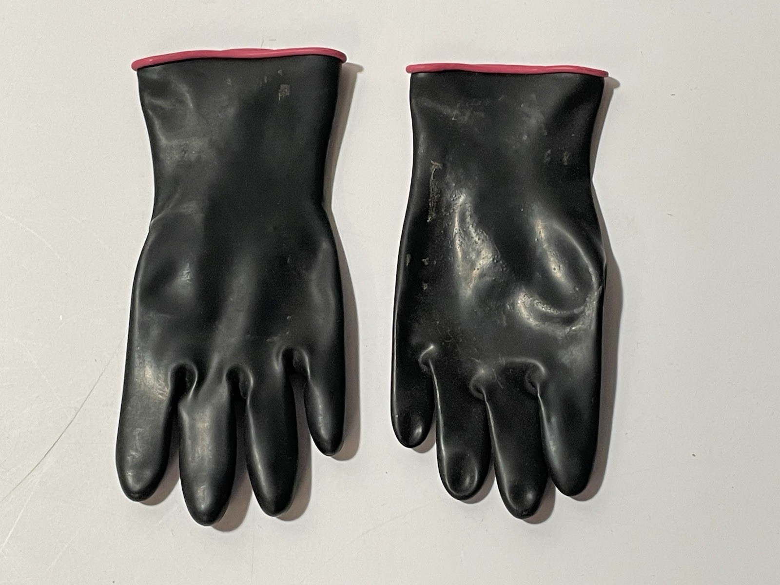 Vintage PAIR OF Miniature 4" Black Salesman's Samples Rubber Gloves