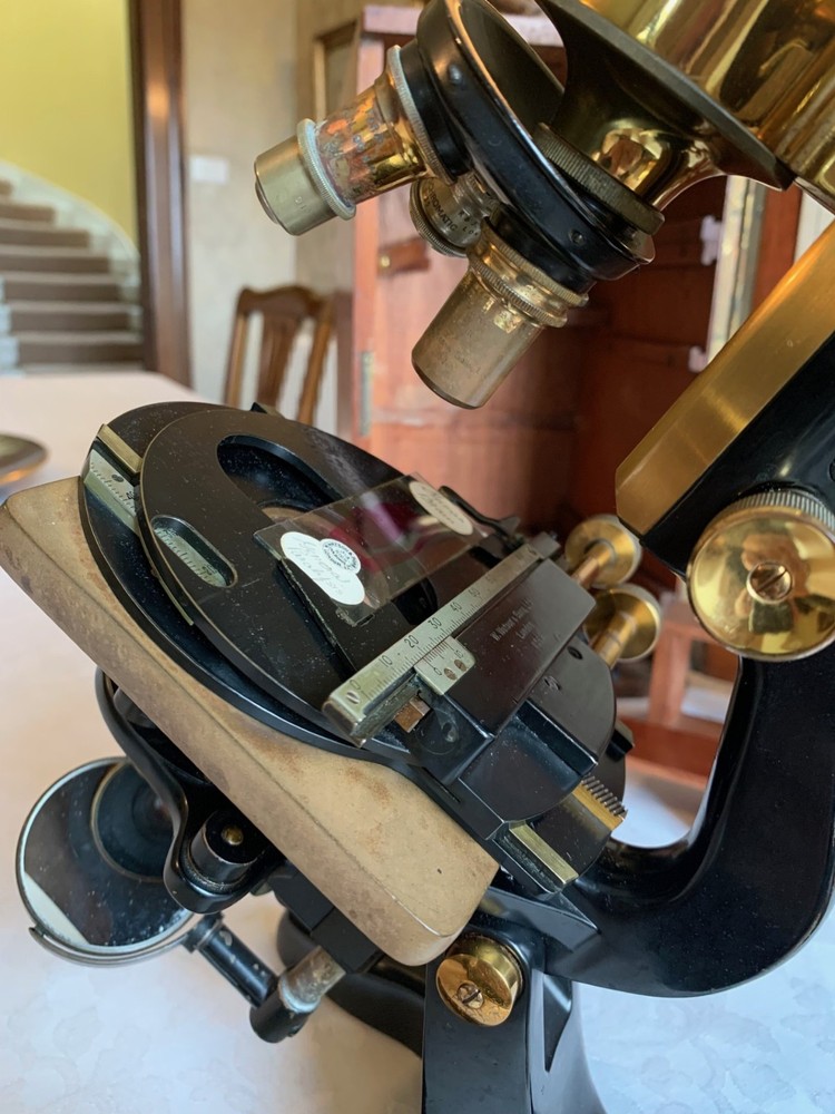 Vintage W. Watson & Sons Ltd - Bactil Monocular Brass Microscope - c1930, Cased