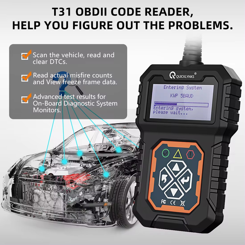 Car Full OBD2/EOBD Scanner Engine System Check Code Reader Diagnostic Scan Tool