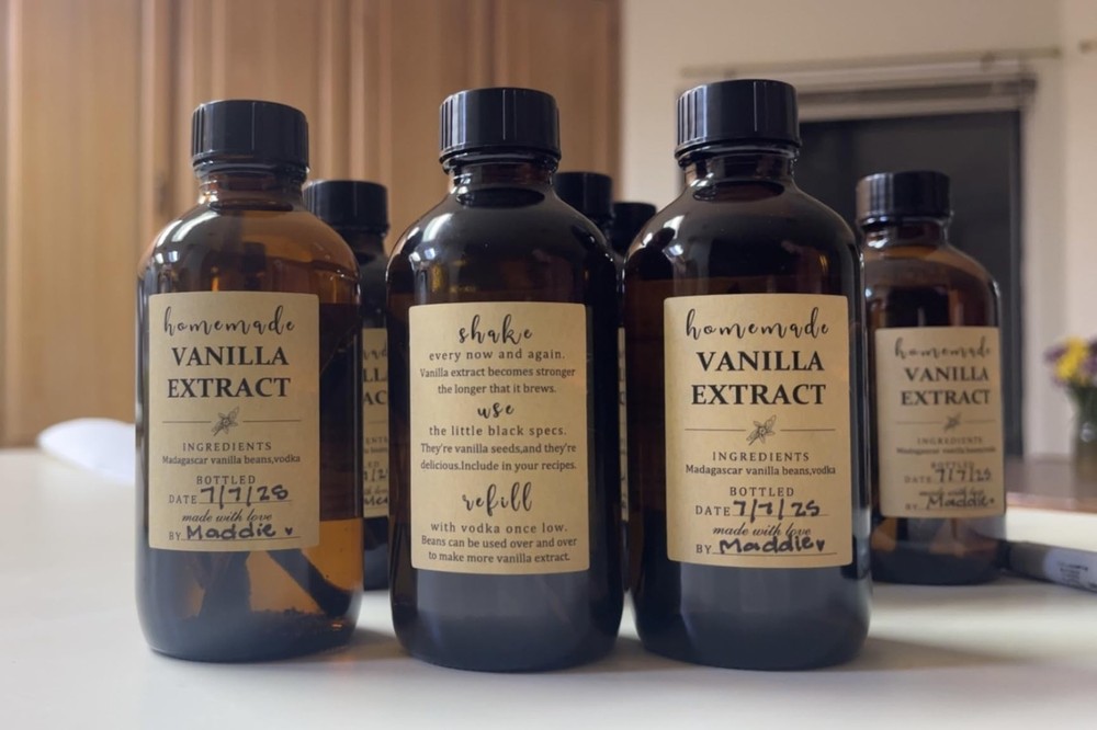 Vanilla Extract Stickers set 48 Pack Kraft Adhesive storage Labels