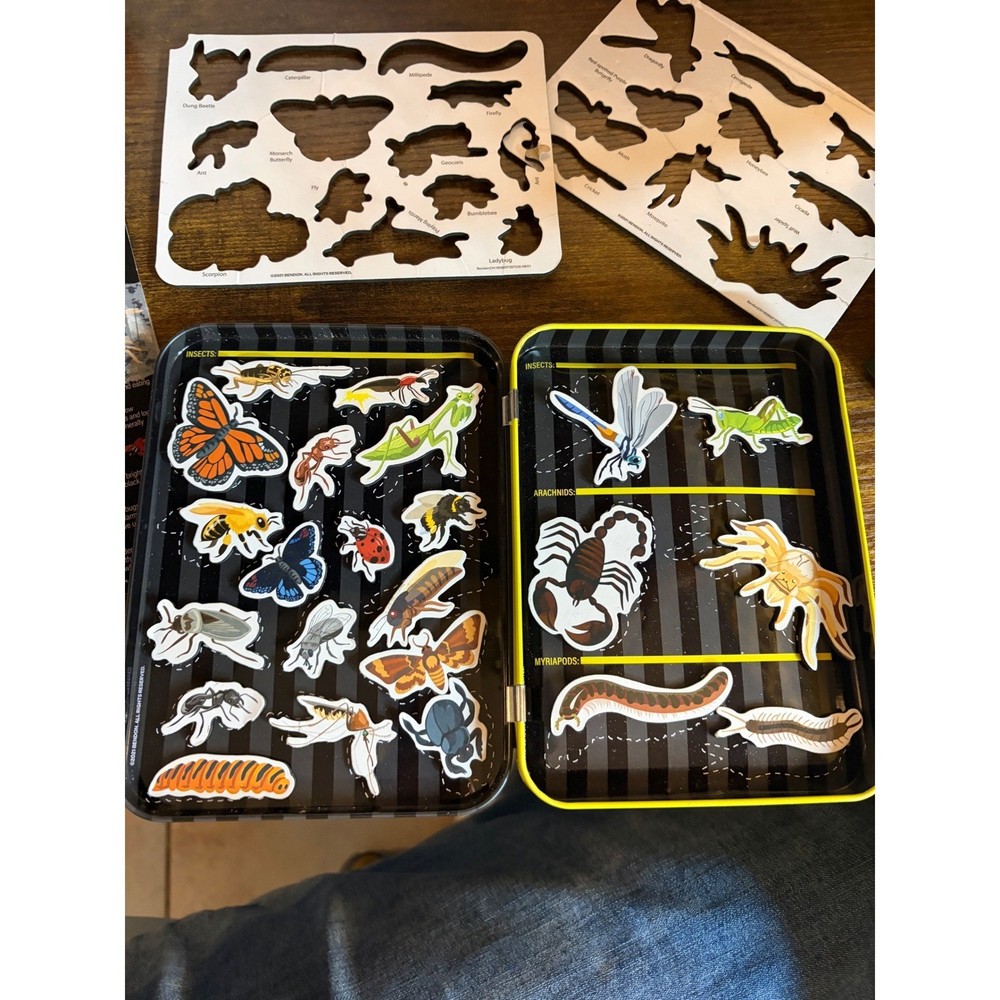T.S. Shure Bug Science STEM Magnet Set Tin Case 23 Bug Magnets Educational