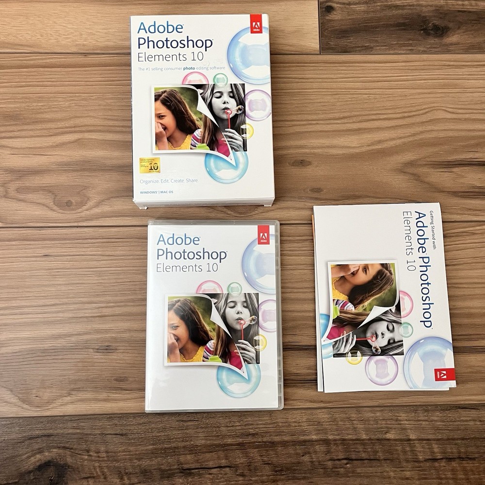 ✨Adobe Photoshop Elements 10 Software Discs for PC Mac w/ Serial Number✨