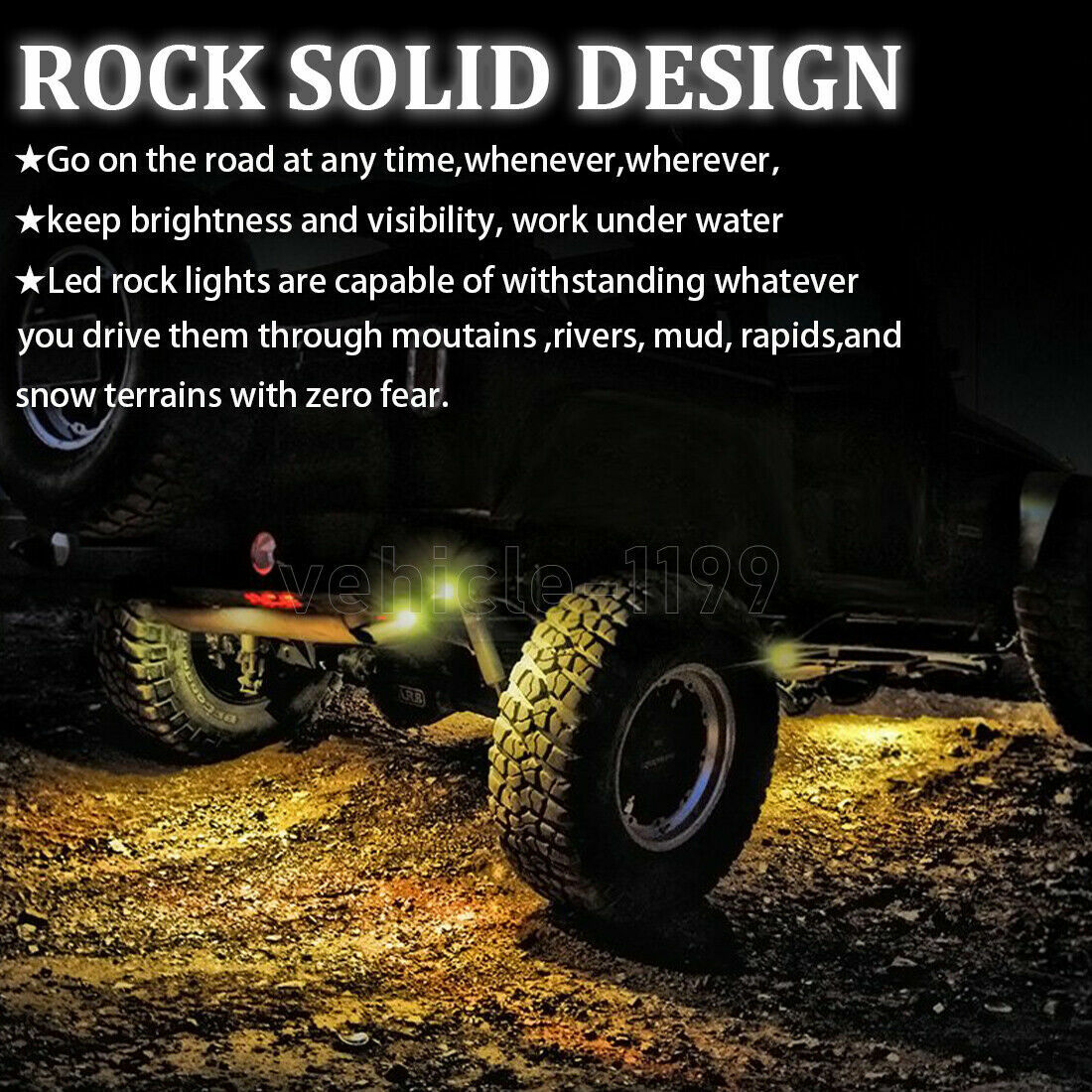 LED Rock Lights for ATV Offroad Truck Boat Underglow Underbody Fender Light Seal