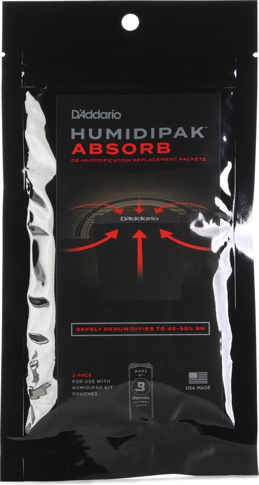 D'Addario Humidipak Absorb Replacement Packets (3-pack)
