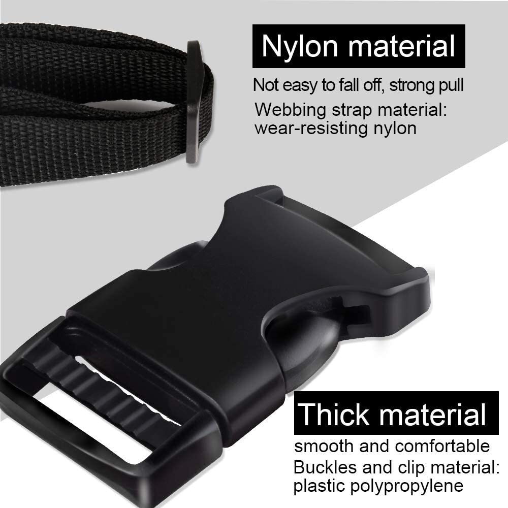 1" Buckles Straps Set - Quick Side Release Buckle Nylon Webbing Strap Tri-Glide