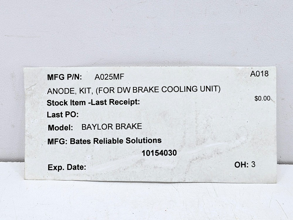 A025MF ANODE KIT FOR DRAW WORKS BRAKE COOLING UNIT BAYLOR BRAKE