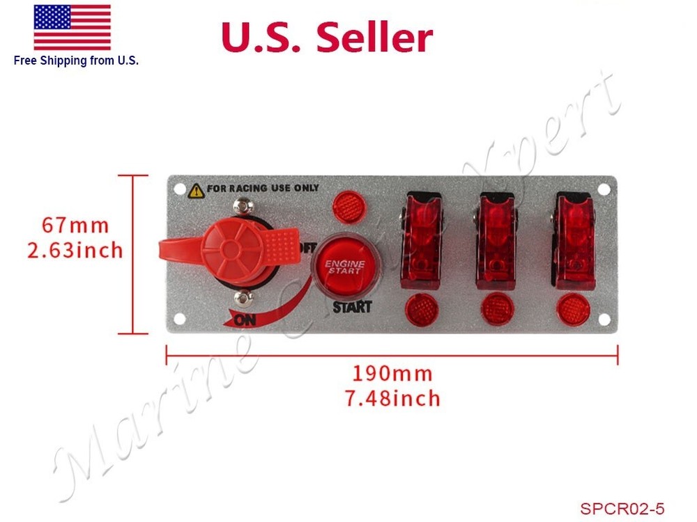 Ignition Racing Car Switch Panel Engine Start Push Button ON OFF LED Toggle 12V