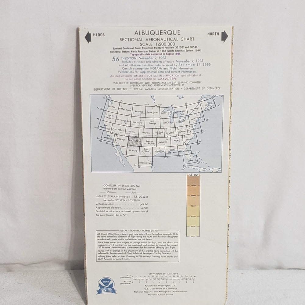 Aeronautical Chart Albuquerque 1995