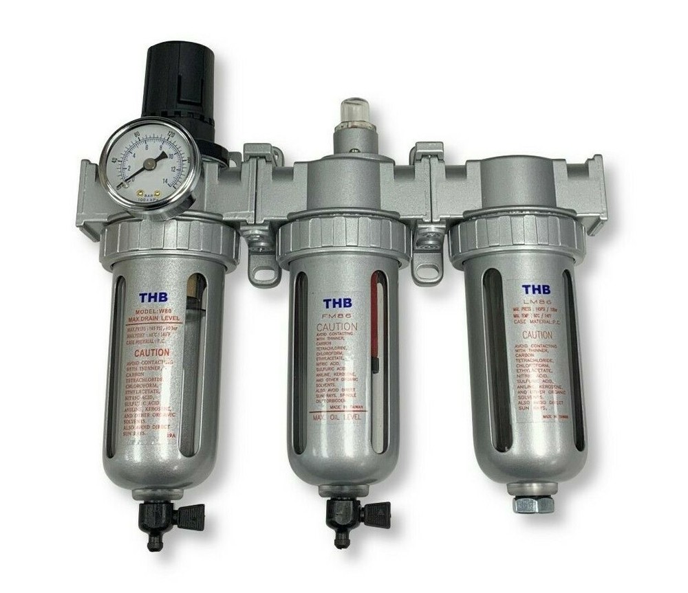 3/8" COMPRESSED AIR FILTER REGULATOR / DESICCANT DRYER / COALESCING FILTER