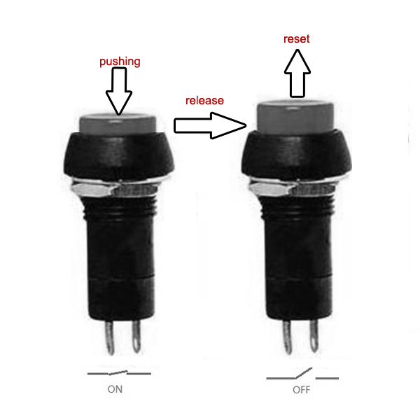 5 x Red Round 12mm Push Button Switch Momentary NO Normal Open OFF-ON 2 Pin