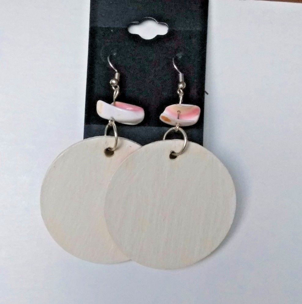 Handmade Hand Painted Wood Earrings