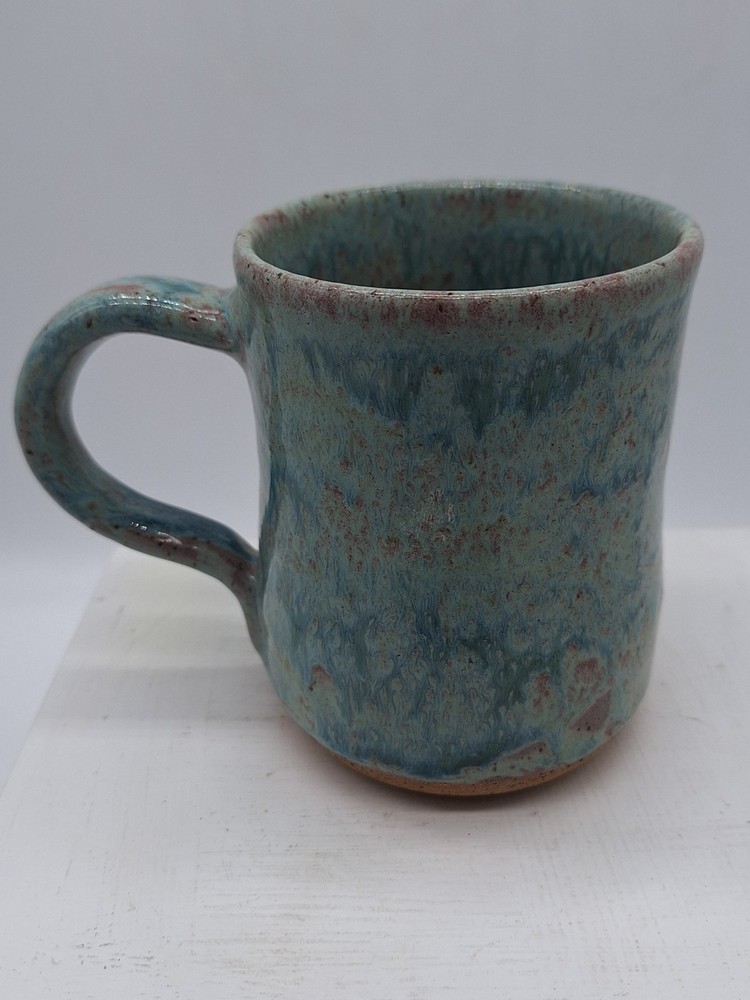 Mug Pottery Rachel Crivelli Glazed Blues Tones 4 inches tall Handmade