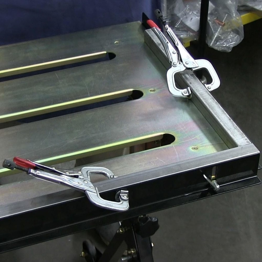 32 Inch Black Portable Workbench Adjustable Height Welding Table with Clamps