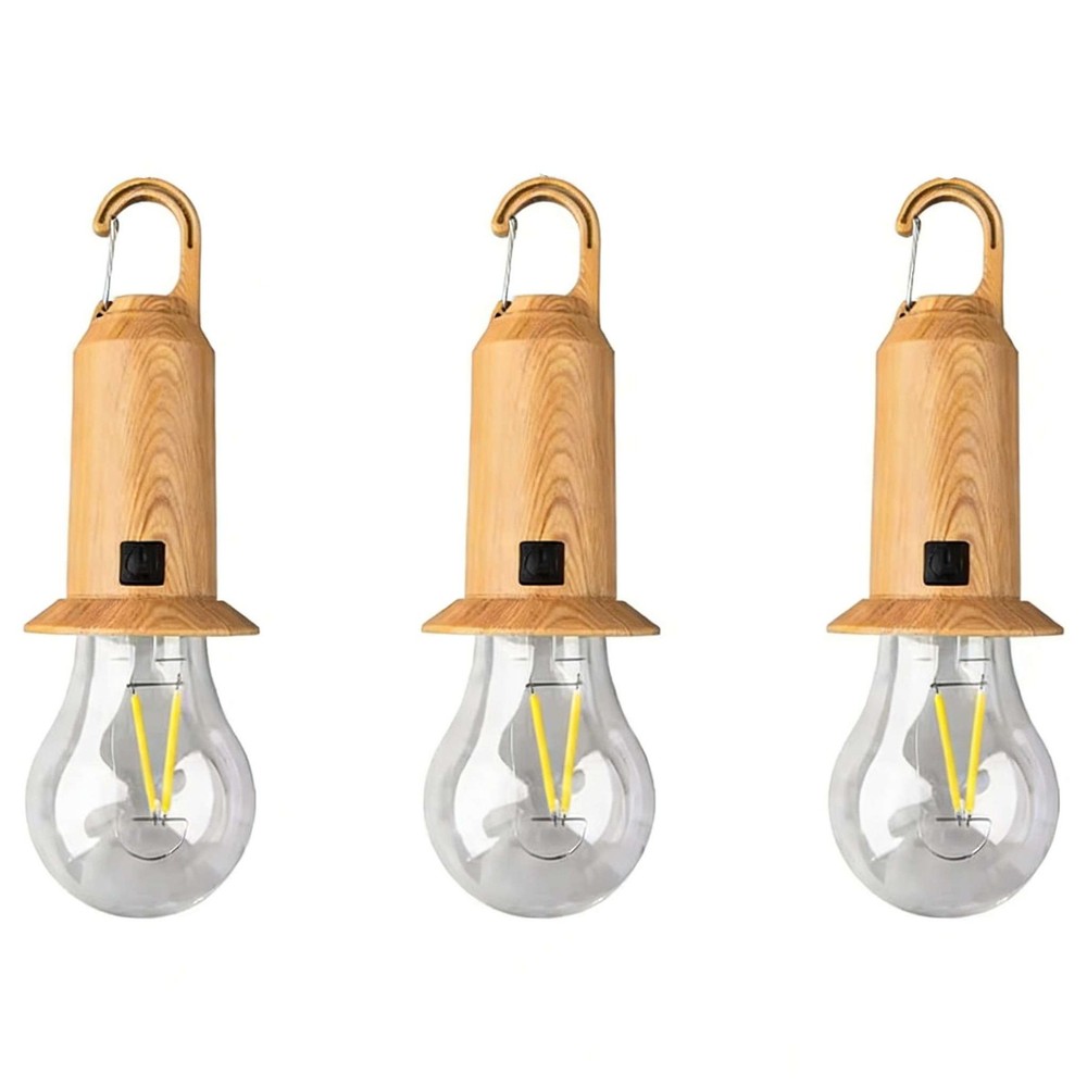 3pcs Solar Camping Lantern w/ Remote Control 3 Modes Dimmable LED Outdoor Light