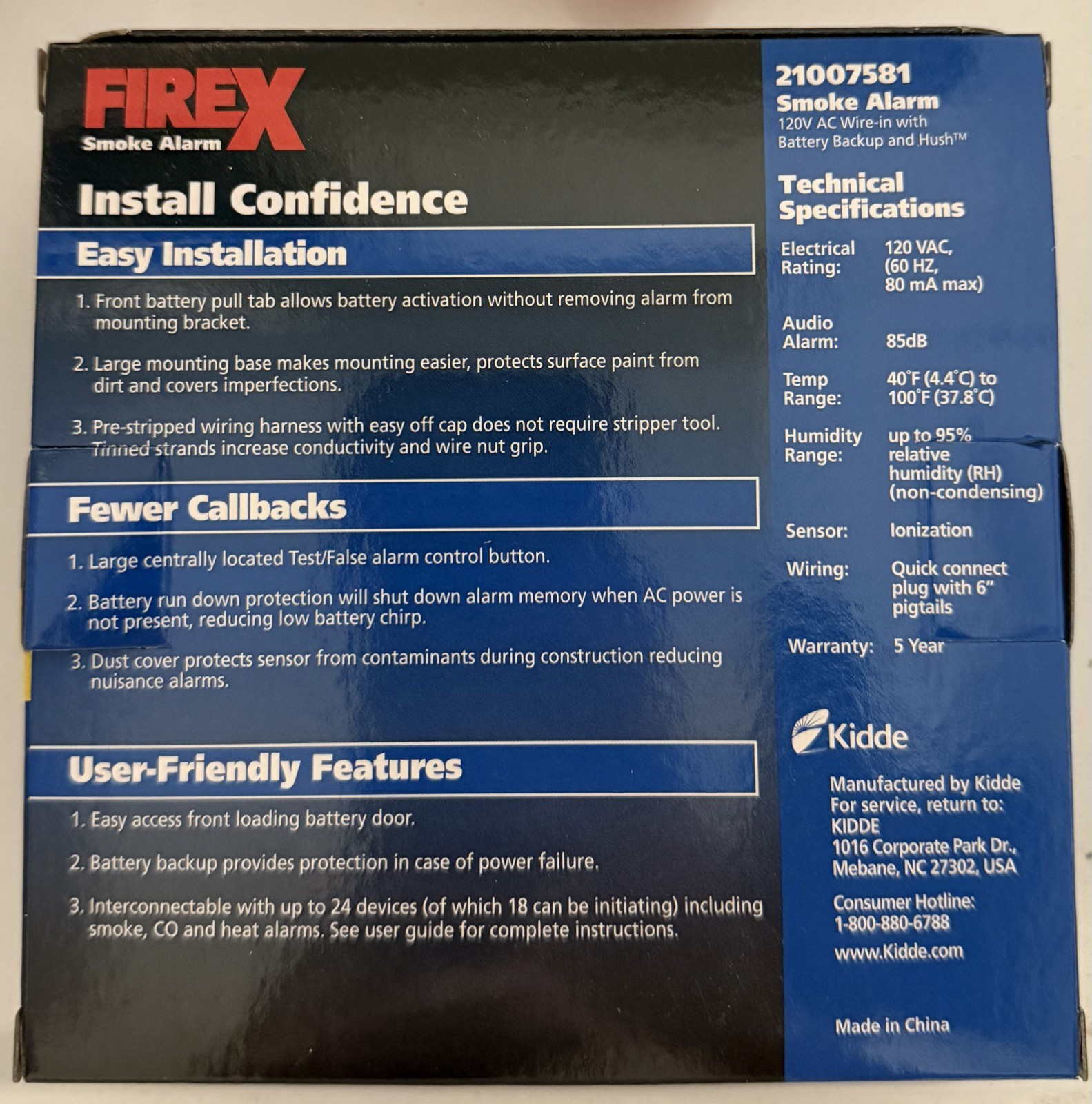 Kidde FireX i4618 - Hardwired Smoke Alarm