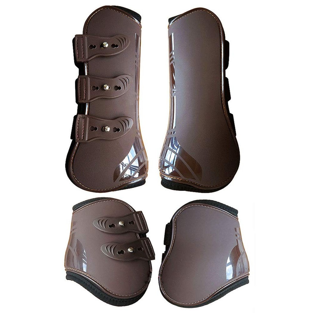 Zelro Open Front Jumping Tendon and Hind Fetlock Horses Boots, Secure Leg Pro...