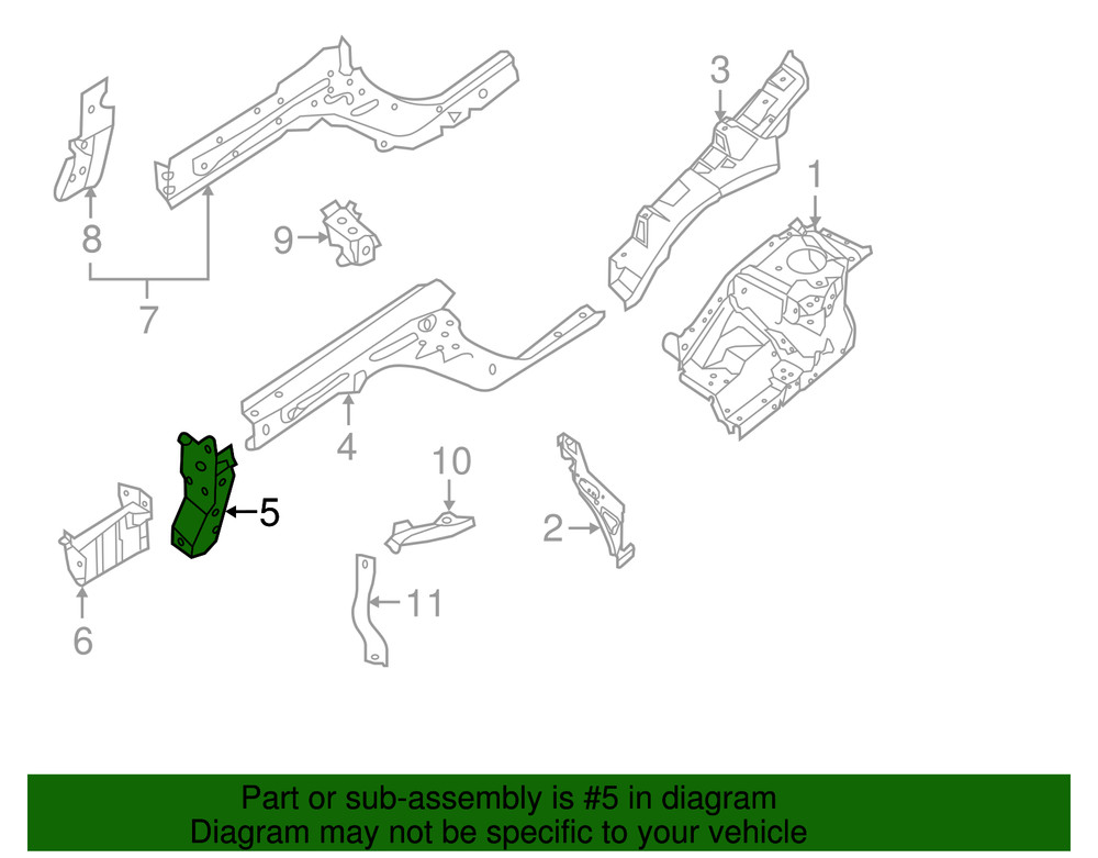 Genuine Nissan Frame Side Member Bracket 751F0-EL030