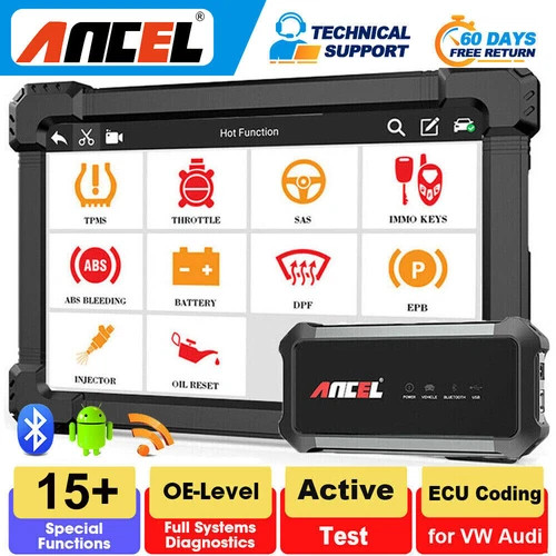 ANCEL X7 All System OBD2 Scanner Bidirectional Diagnostic Scan Tool ECU Coding