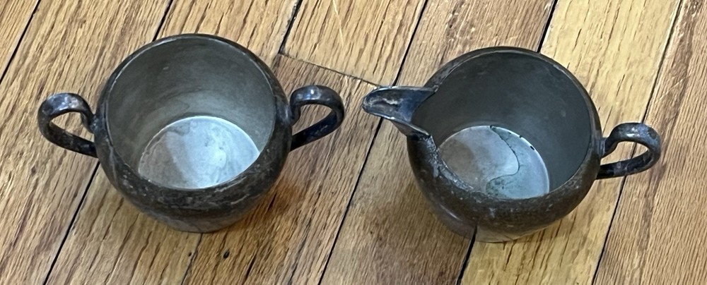 Gotham Silver on Copper Sugar (No Lid) & Creamer Set