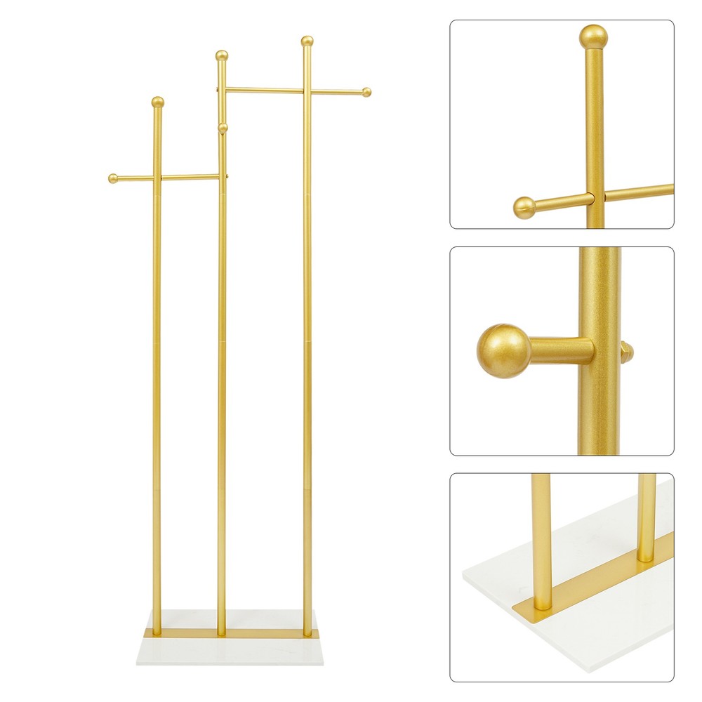 Clothes Rack, Freestanding Coat Tree With Multiple Hooks, Metal Garment Rack