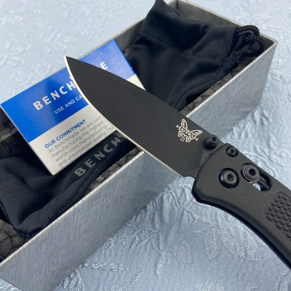 Benchmade 533BK-2 Mini Bugout Folding Knife Black Grivory Handle S30V Blade