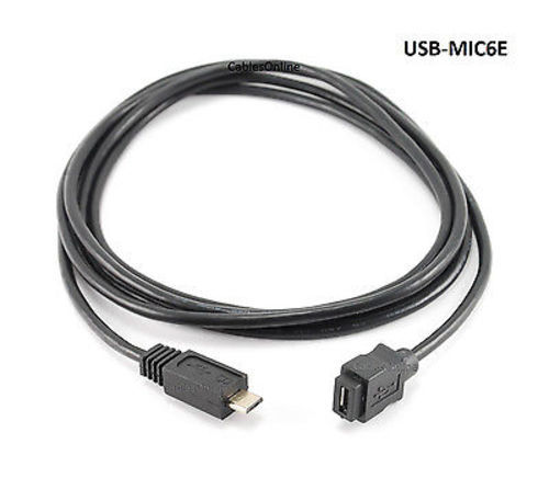 6ft USB Micro-B M/F Data Extension Cable for SmartPhones