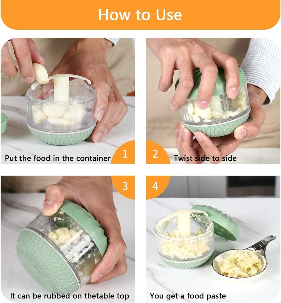 Multi-Use Portable Garlic Mincer & Vegetable Chopper - Ideal for Quick Meal Prep