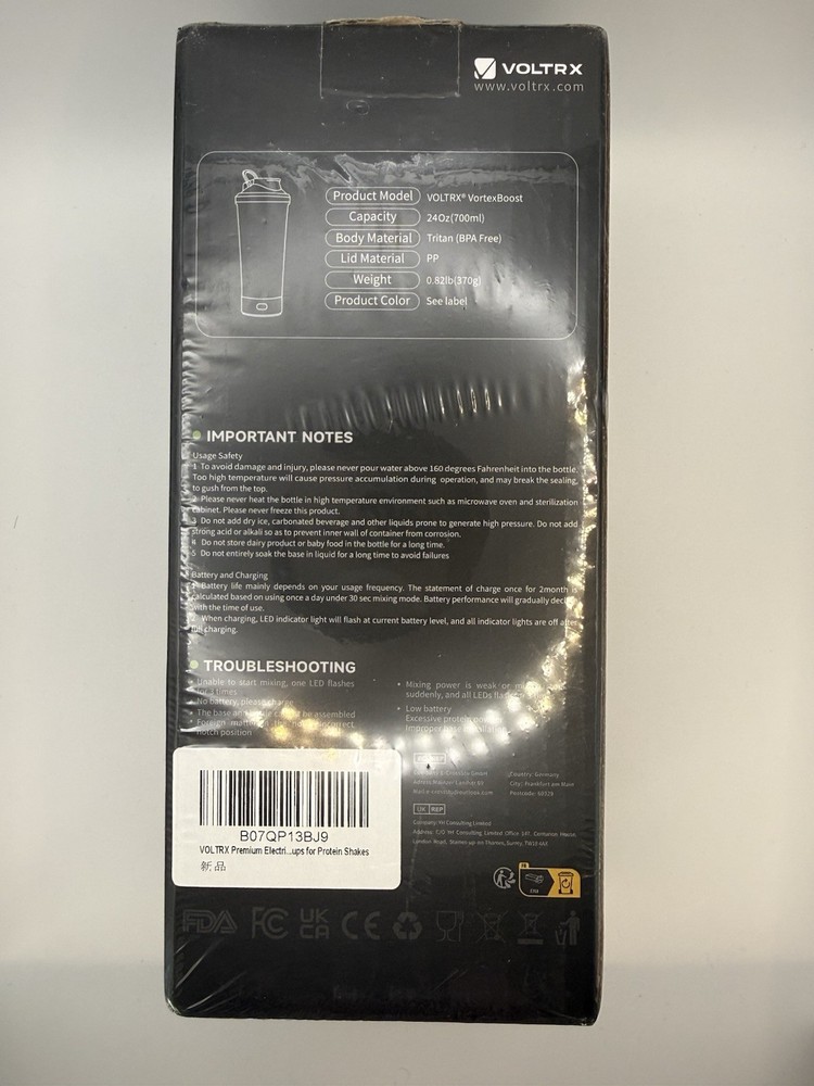 VOLTRX VortexBoost Electric Protein Shaker 24oz