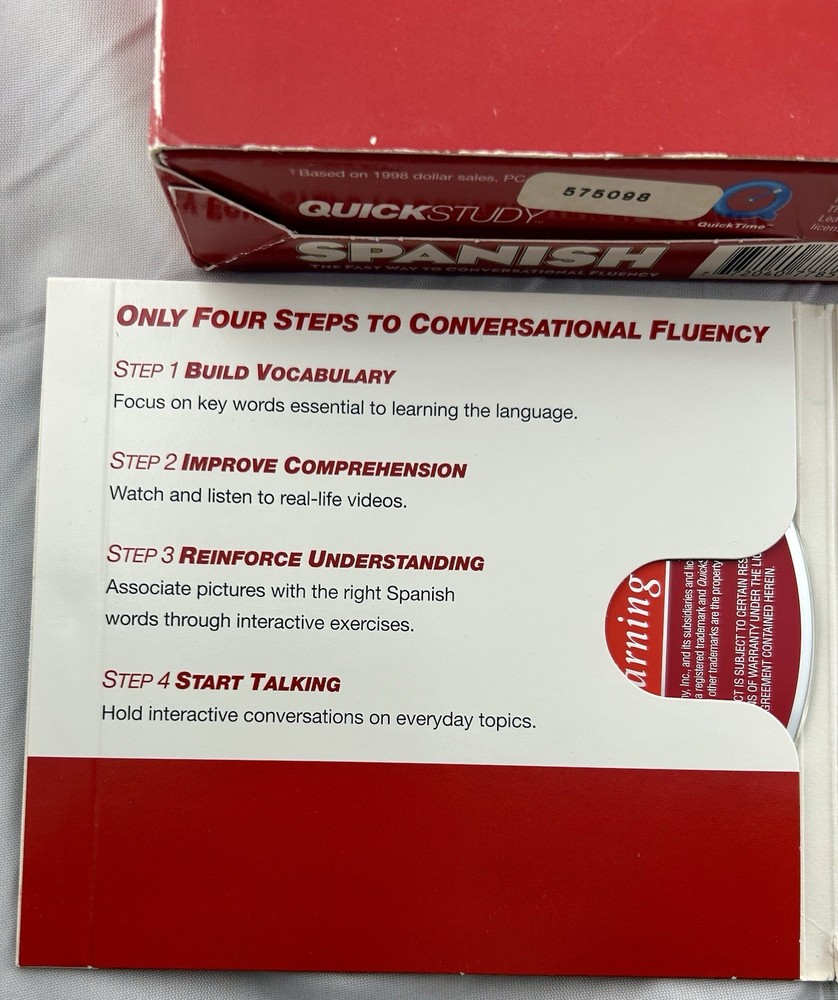 1998 Quick Study Conversational Spanish Learning Company Education 3-CD Set