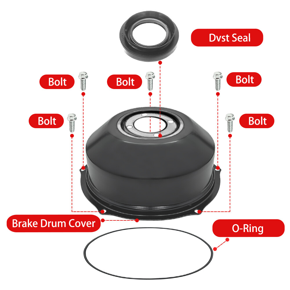 Rear Brake Drum Cover & Seal Kit For Honda Fourtrax 300 4x4 TRX300FW 1988-2000