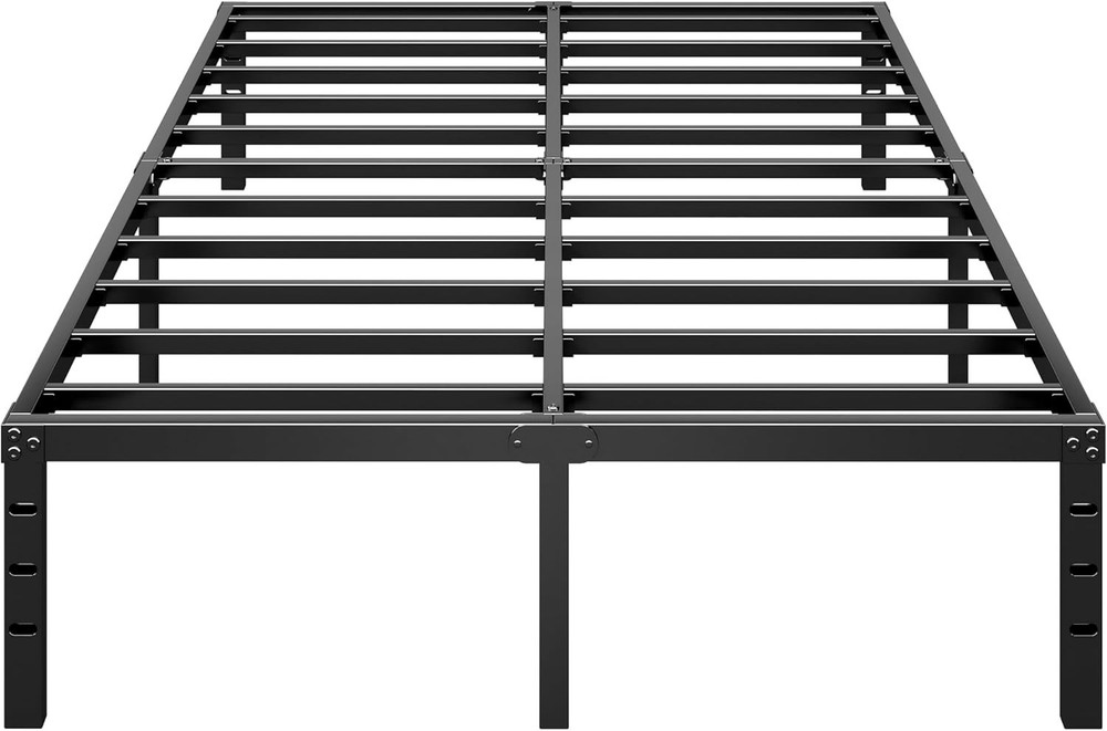 Easy Assembly Metal Bed Frame, Strong Support Slats, Queen