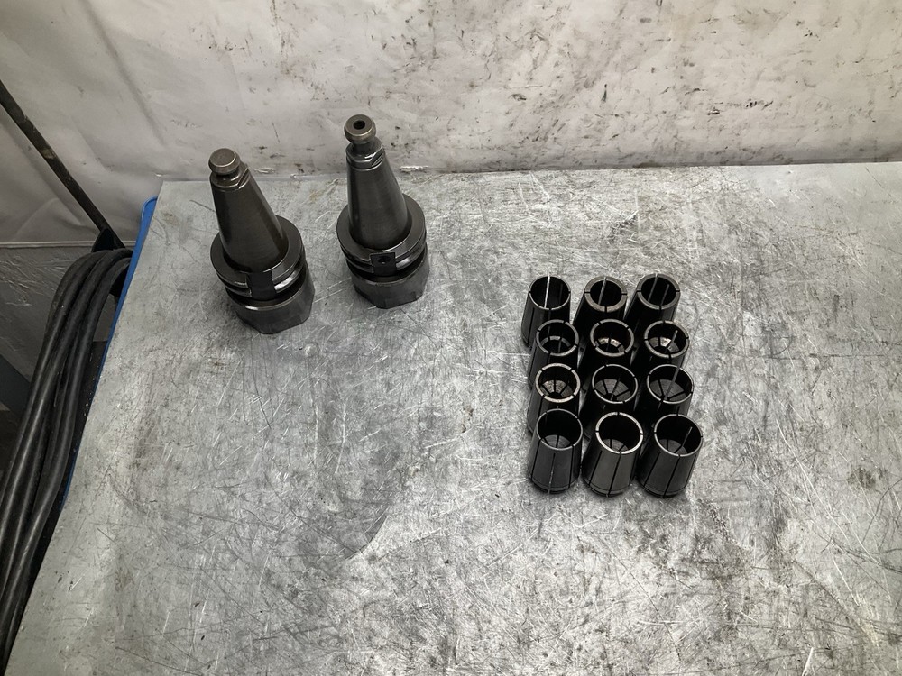 2 ea Cat 40 Tool Holder TG100 + 12ea Collets CNC