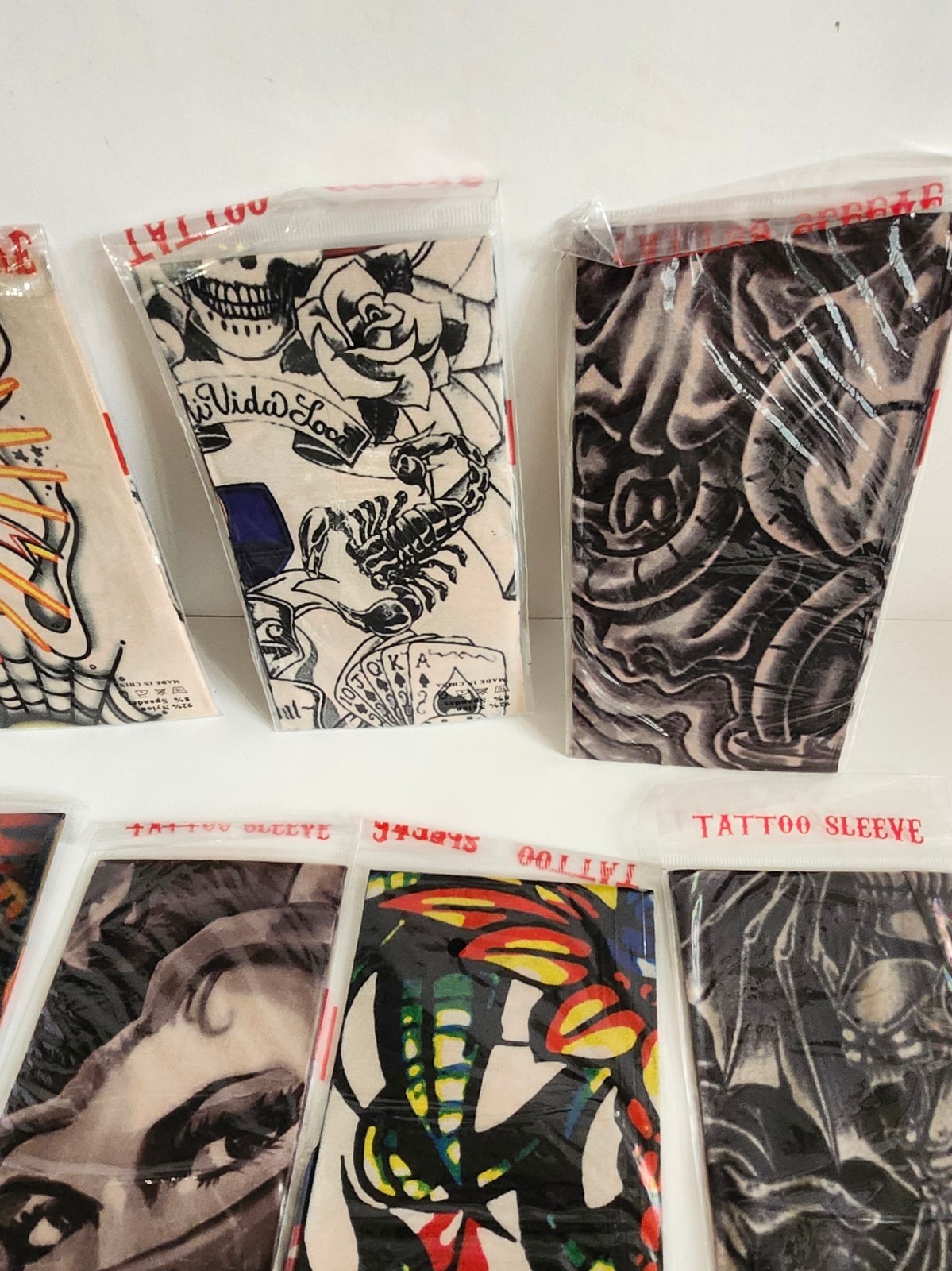 9 Pcs Temporary Tattoo Sleeve for Men Cooling Arm Sleeves Long Fingerless Arm