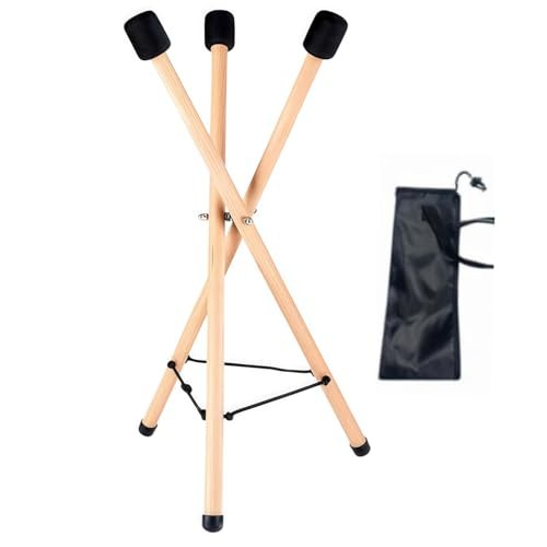 Handpan Stand & Tongue Drum Holder - Adjustable Solid Wood Tripod Bracket for
