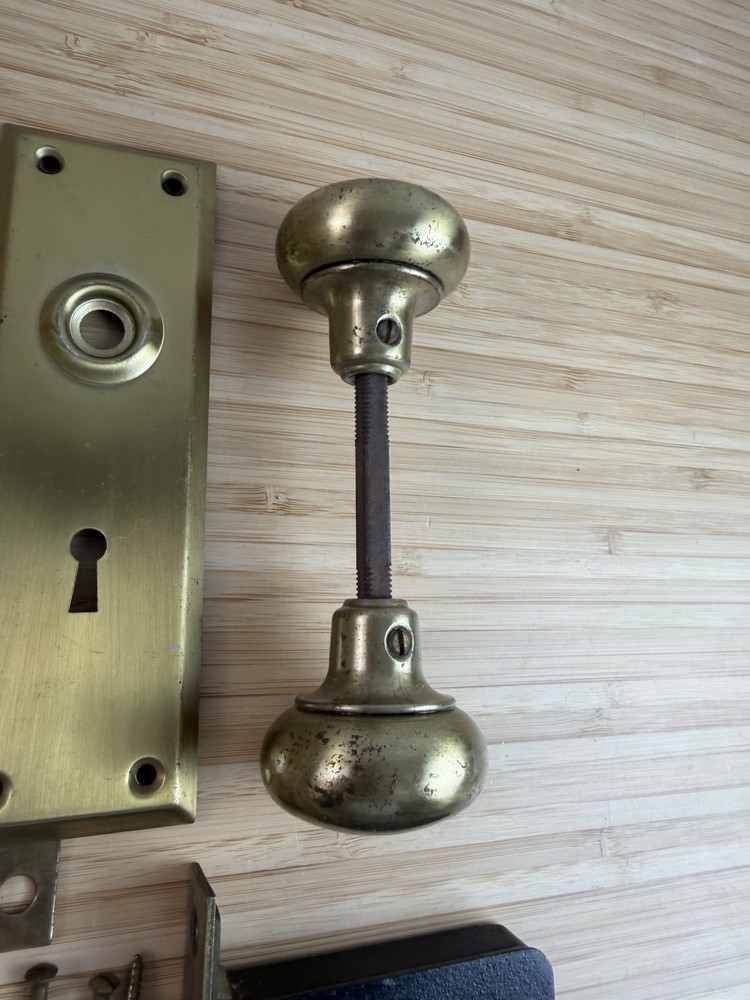 Vtg Brass Inside Lock Set OL0311-4 W/ Box Hardware Complete