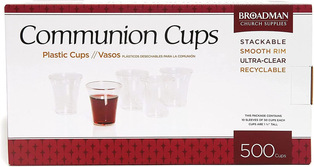 Plastic, Disposable, Recyclable Communion Cups, 500 Count