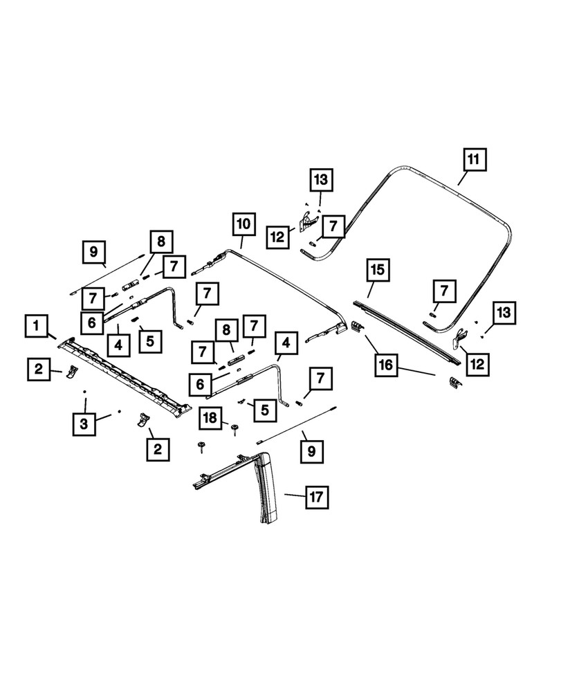 Genuine Mopar Folding Top Side Bow Knuckle 5166017AB