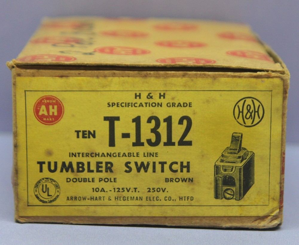 Vintage Despard Interchangeable Toggle Light Switch, Double-Pole DPST, Brown H&H