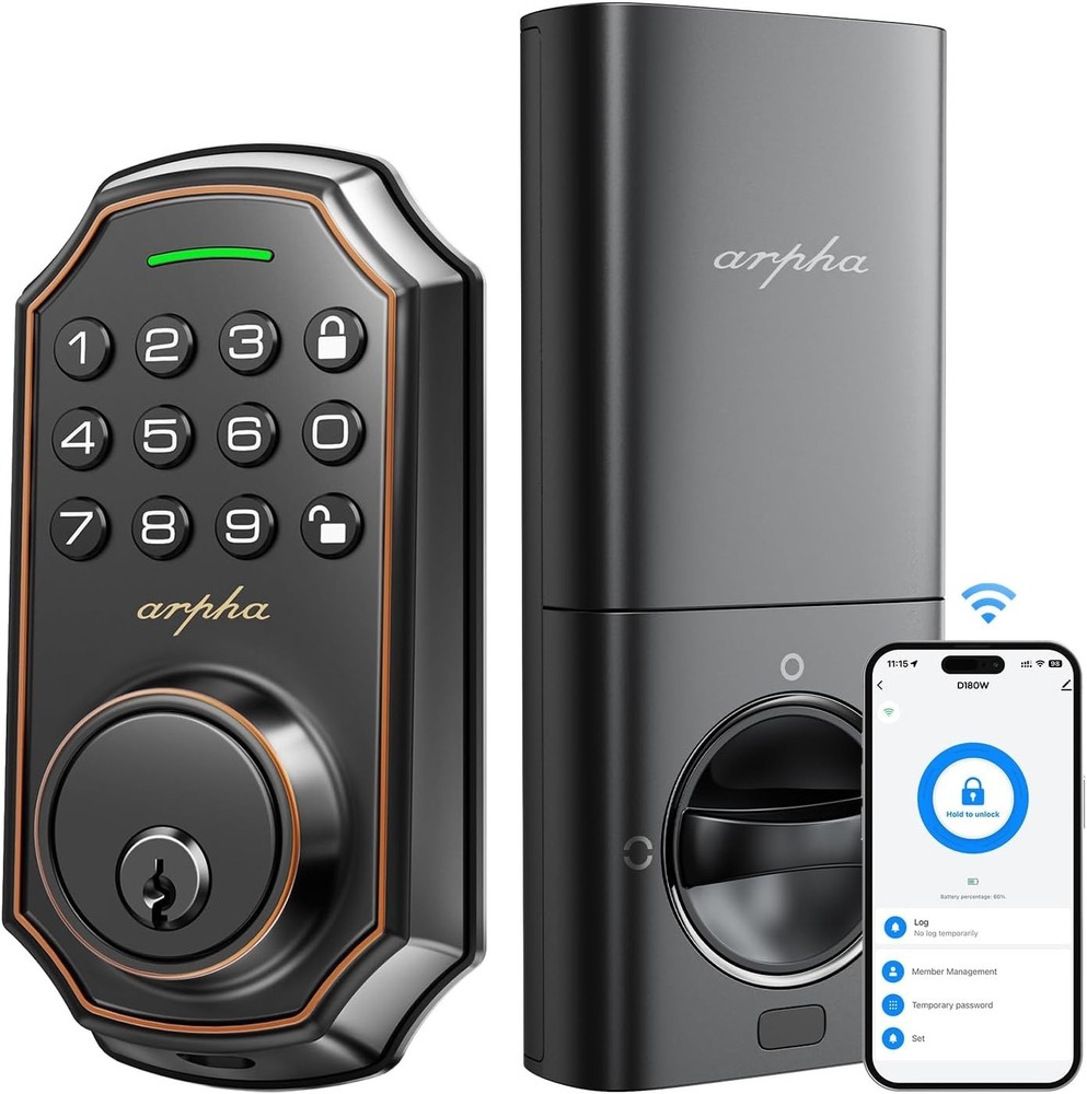 ARPHA Wi-fi Smart Keypad Lock--Black