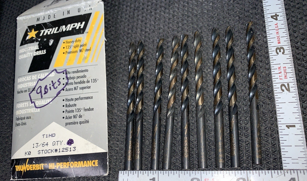 13/64" jobber drill bits 135point M7 9-pack Drill Bits Triumph 4F553