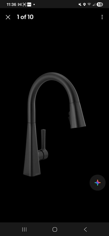 Delta Lenta Pull-Down Kitchen Faucet Matte Black ShieldSpray 19802Z-BL-DST