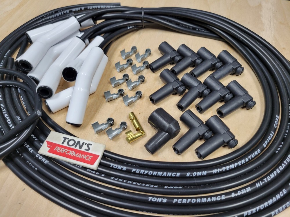 Ton's 135* Ceramic 8mm Spark Plug Wire Kit Set High Temperature Silicone v8 HEI