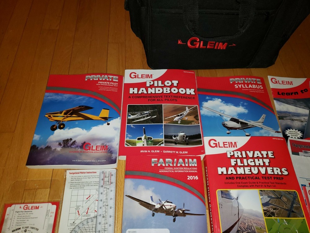 Gleim Private Pilot Test Prep Training Materials Kit Knowledge Flight Plotter ++