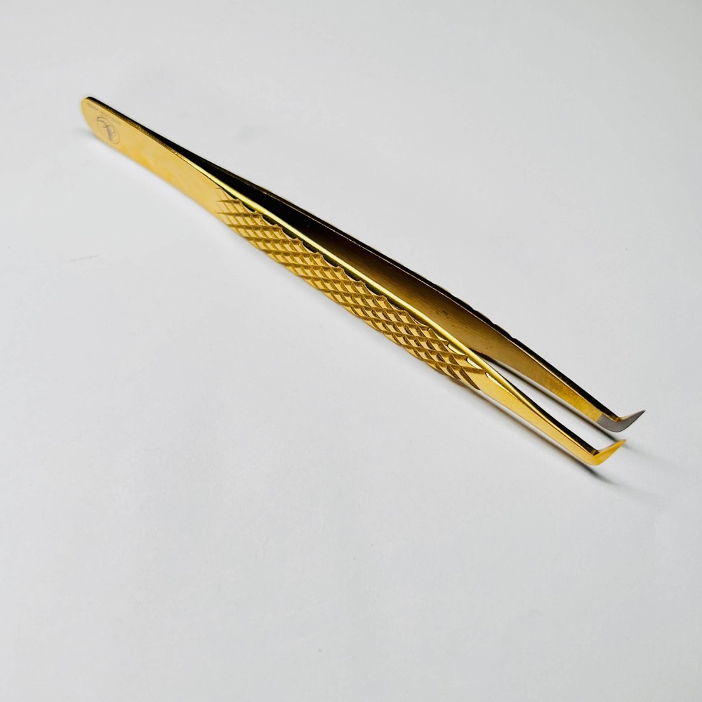 80 Degree Diamond Grip Mega Volume Tweezer for Eyelash Extensions - L Shape