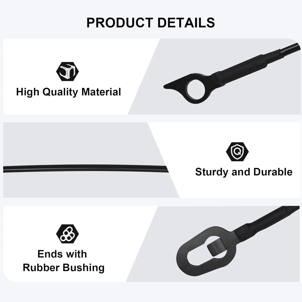 Pair Rear Tailgate Cables Lift Gate Support Straps Compatible with 1994-2002 Ram