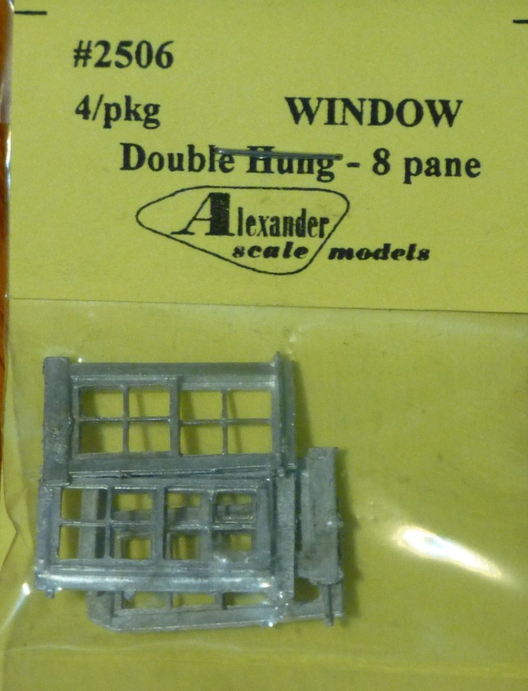 Alexander Scale Models #2506 Window Double Hung - 8 Pane (Light Cast)