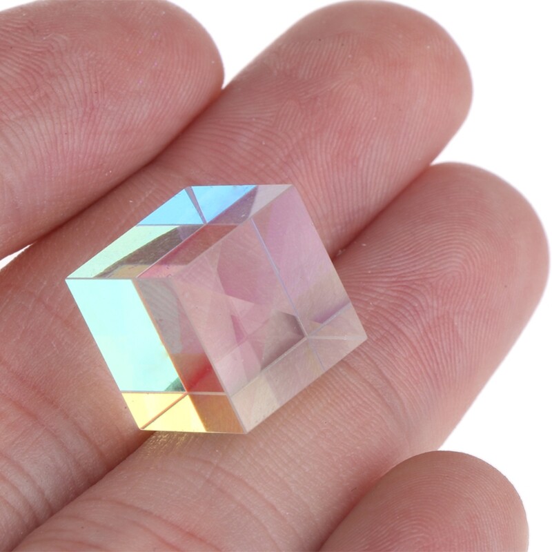 Optical Triangular Prism Cube Six-Sided Bright Light Stained Glass Beam