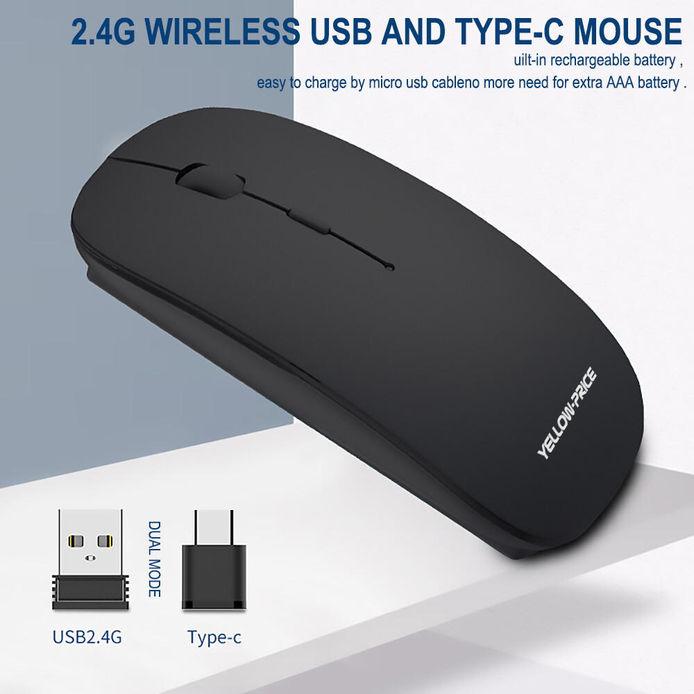 MacBook Mouse,Wireless Mouse Dual Mode 2.4G USB C for Mac and All Type C Devices