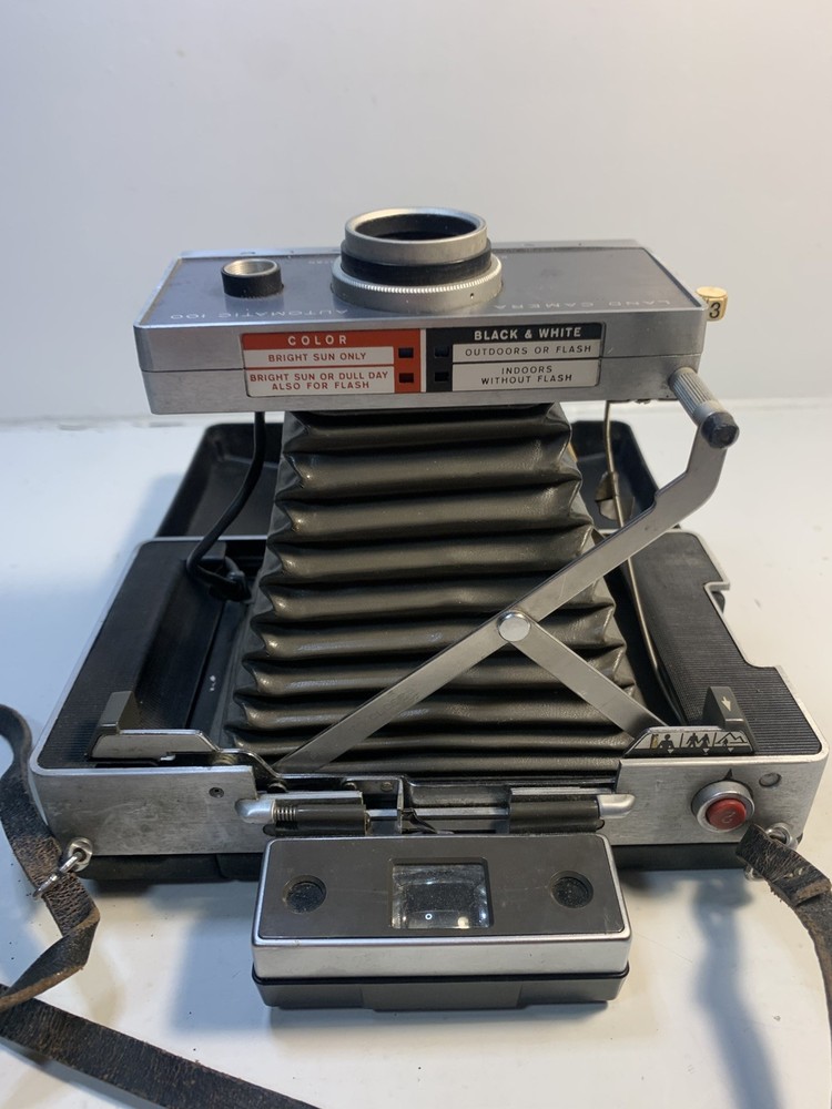 Polaroid Automatic 100 Land Camera w/ Case, Flash and More