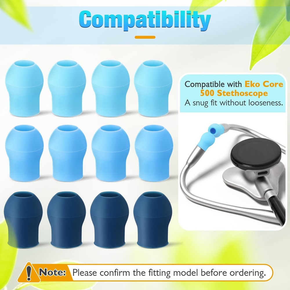 12 Pcs Digital Stethoscope Silicone Ear Tips for EKO CORE 500 Echo